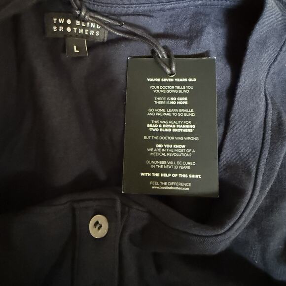Two Blind Brothers Shirt Henley Short Sleeve T-Shirt Men’s Large New - Picture 3 of 8